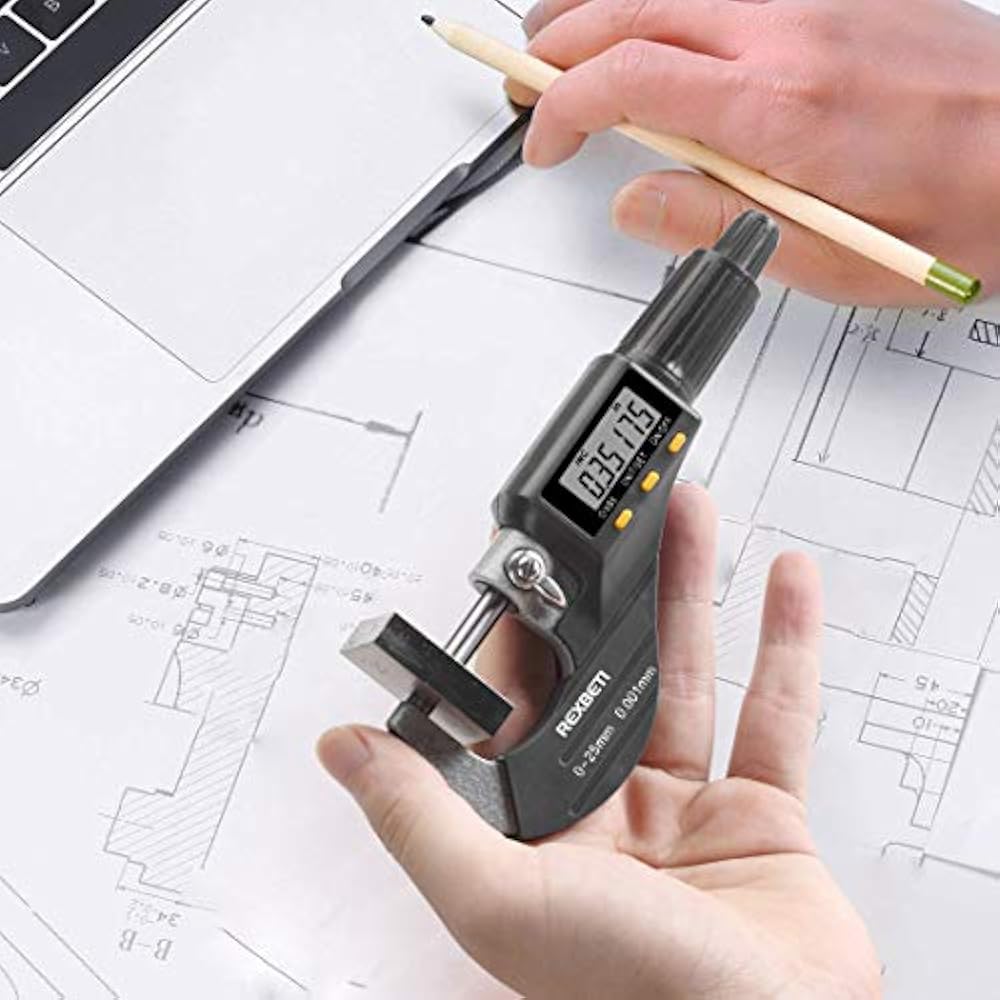 Digital Micrometer, Professional Inch/Metric Thickness Measuring Tools
