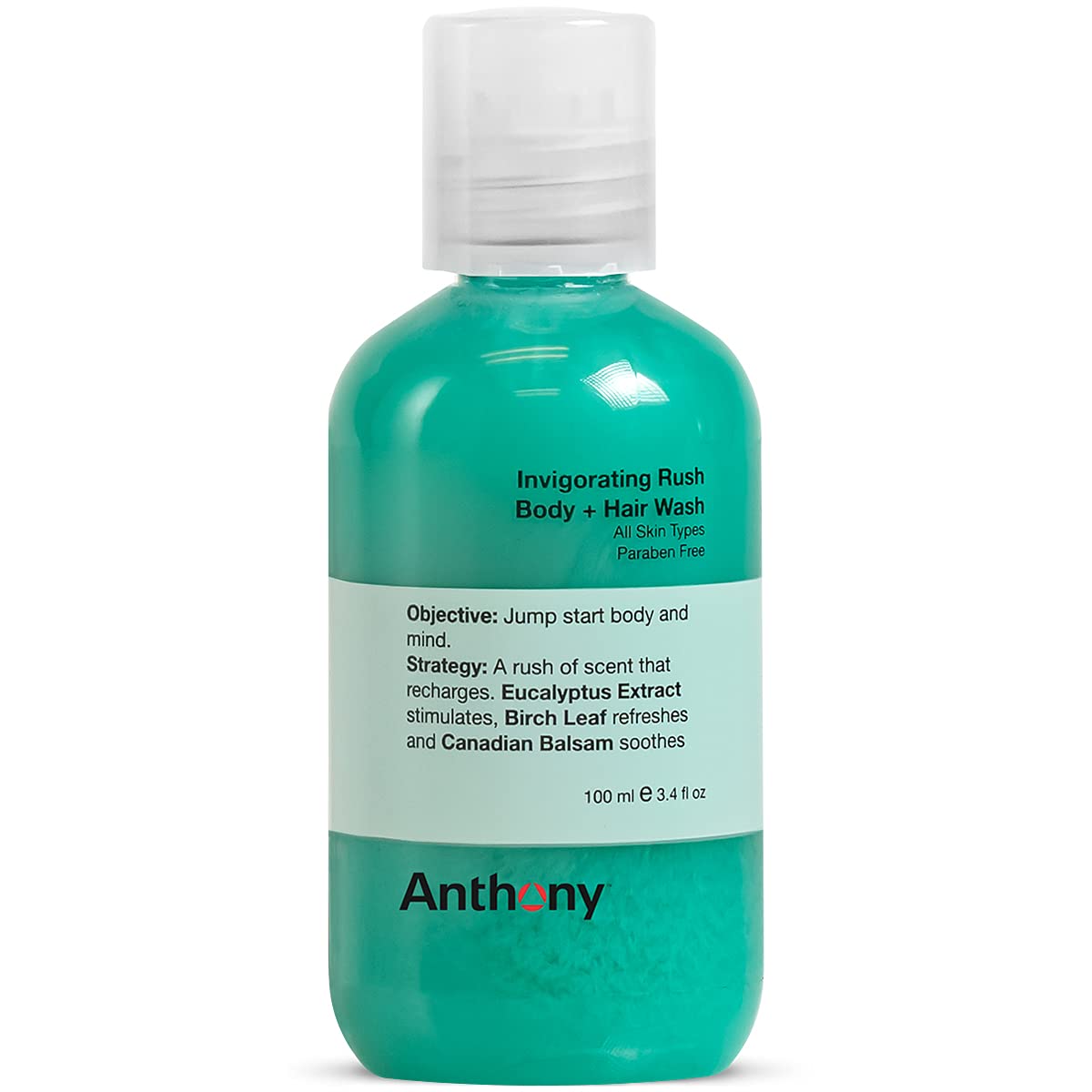 Anthony Invigorating Rush Hair and Body Wash – Pine Wood Scent Contains Eucalyptus Extract, Canadian Balsam & Birch Leaf - 100ml