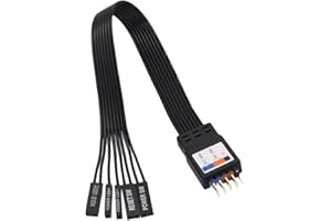Ludnsghsjk Extension Cable for Motherboard Switches/Indicator Lights- LED/PLED/Reset Power SW to 9PIN F-Panel Connector- Fool