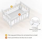 Aolso Cot Bumper 2PCS Breathable Mesh Crib Rail Cover Star Pattern view 3
