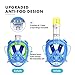 VICOODA Full Face Snorkel Mask for Kids and Adults [2018 New Version],180°Panoramic View,Anti-Fog,Anti-Leak,One Size Snorkeling Mask with GoPro Mount, Head Full Face Snorkel Mask - Blue