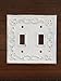 Double Light Switch Plate/Antique White or Pick Your Color/Shabby Chic Style/Fleur de Lis Design