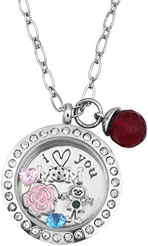 I Love You Mum Daughter Floating Charms Memory Living Locket Magnetic Necklaces Pendant