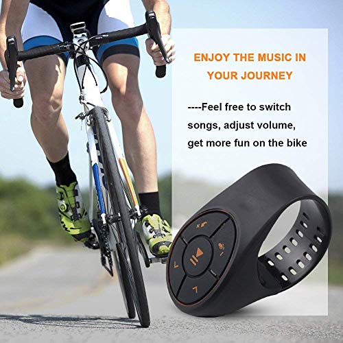 Bluetooth Steering Wheel Volume Controller KEBIDU Watchband Style Wireless Remote for Motorcycle Bike Handlebar for iPhone iOS Samsung Android(4.0 or Later) Single Finger Operation