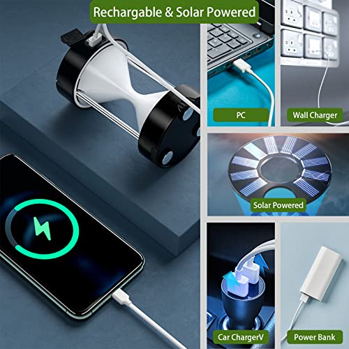 LED Camping Lantern, Bebiger Rechargeable Hanging Tent Light 1000LM 4 Light Modes, Portable Emergency Lights for Camping/Hiking/Hurricane/Outages with Hook, Type C-USB Charging Cable Included