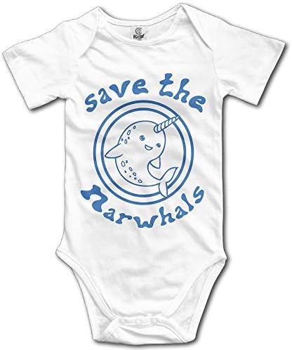 Save The Narwhals Cute Unisex Boys Girls Baby Onesie Bodysuits Long Sleeve