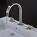 Rozin Brushed Nickel Widespread 3pcs Bathroom Sink Faucet Double Knobs Basin Vanity Mixer Tap