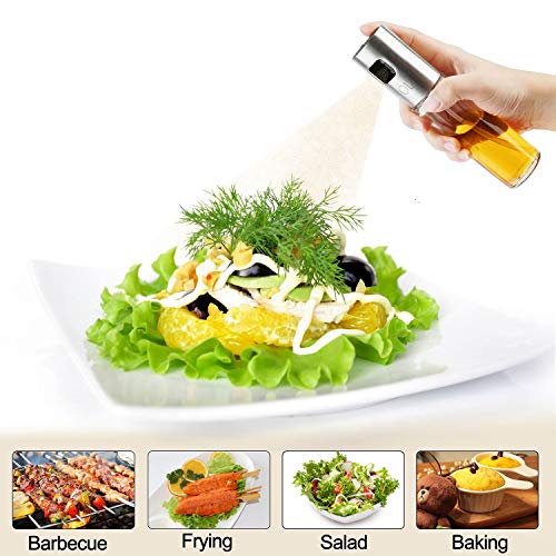 Olive Oil Sprayer, Suzzam Oil Sprayer for Cooking Food-grade Glass Oil Spray Bottle Oil Misters Vinegar Bottle Oil Dispenser for Cooking Salad BBQ Kitchen Baking Roasting