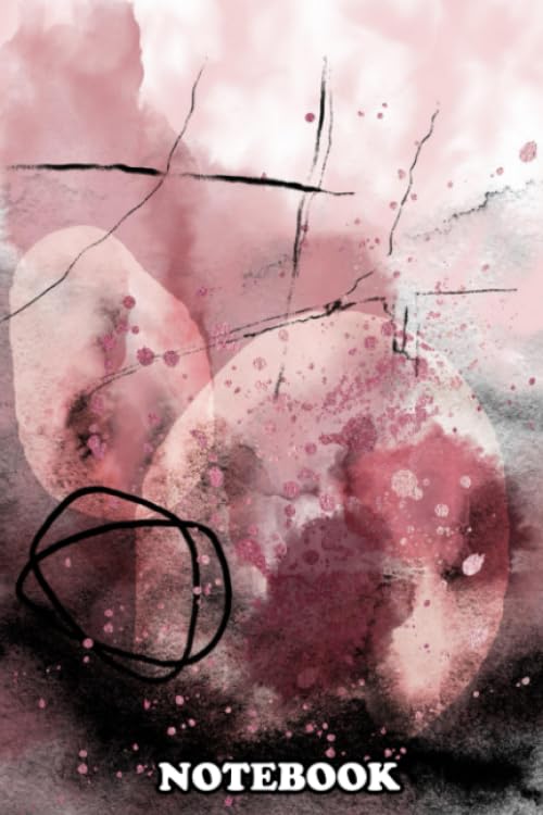 Notebook: Stunning Modern Abstract Watercolor Art In Pink Black , Journal for Writing, College Ruled Size 6" x 9", 110 Pages