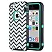 ULAK iPhone 5C Case, iPhone5C Case, Shockproof Hybrid Heavy Duty Dual Layer High Impact Protection Case Cover for Apple iPhone Apple iPhone 5C-Black Wave+Green PC