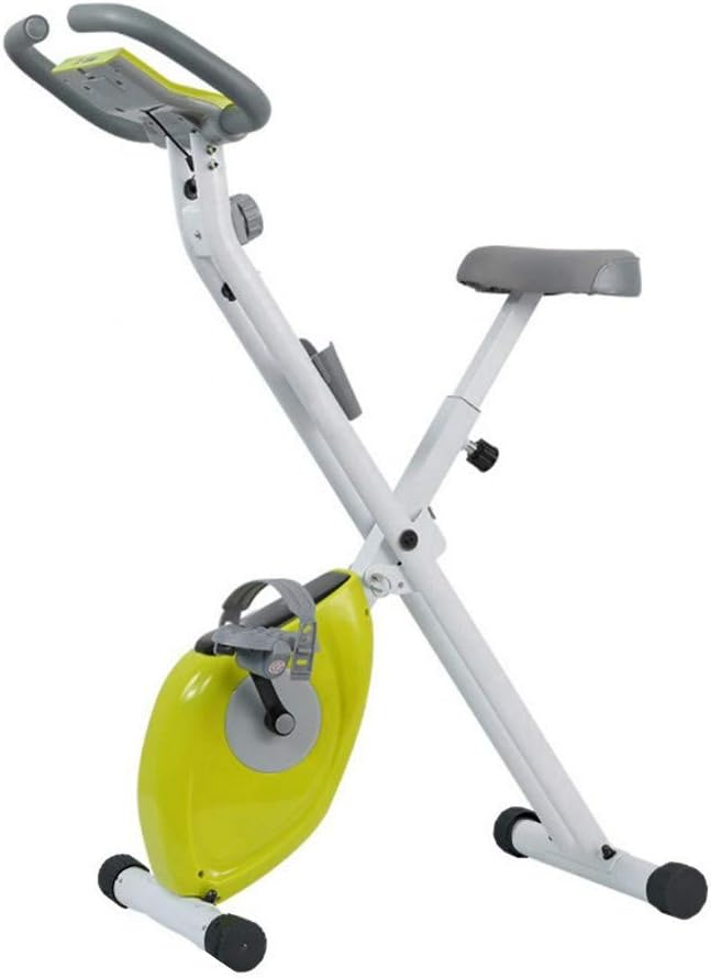 Sixpi Folding Exercise Bike, Magnetic Resistance Bike Upright Adjustable Tension Seat Cushion LCD Monitor Heart Rate Monitor Pulse Sensor Tablet Stand for Home Gym Aerobic Exercise?US Stock?