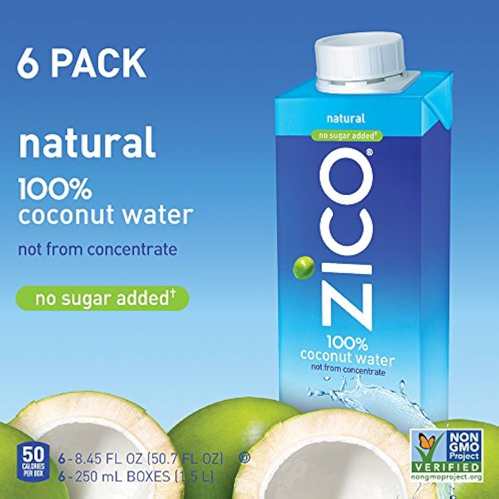 ZICO Premium Coconut Water Natural Drinks, No Sugar Added Gluten Free