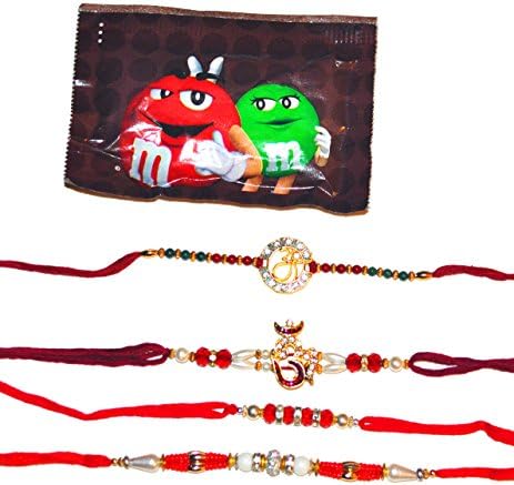 Raksha Bandhan Bracelet Rakhi (Set of 4 Rakhis) with Chocolates