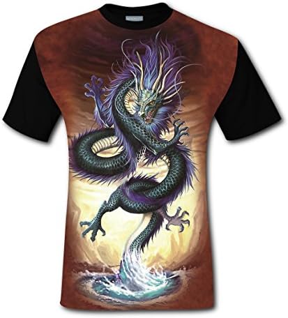 Crew Neck New Love Tshirts 3D Personalized with Dragon for Men M