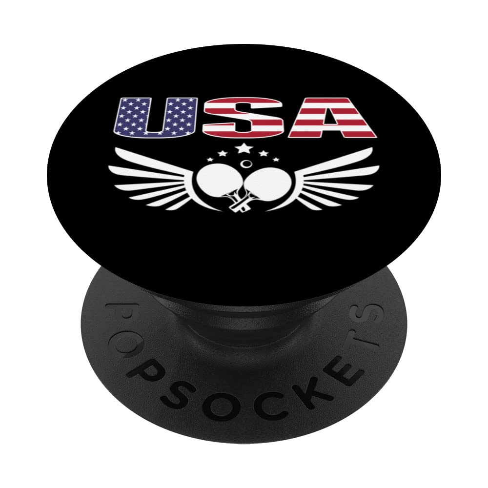 Proud America Table Tennis Lovers Jersey USA Flag Ping Pong PopSockets Swappable PopGrip