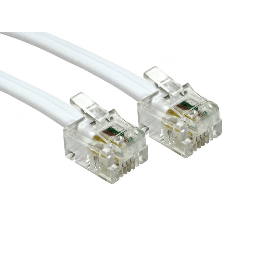 Consoletronic 5m ADSL Cable RJ11 Modem Router Cable - Premium Quality/Gold Plated Contact Pins/High Speed Internet Broadband/ADSL Router or Modem to RJ11 Phone Socket or Microfilter (5 Metres, White)