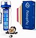 Hydracy Fruit Infuser Water Bottle - 32 oz Sports Bottle - Time Marker & Full Length Infusion Rod + 27 Fruit Infused Water Recipes eBook Gift - Azure Blue