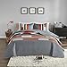 Comfort Spaces Quilt Set Trendy Casual Fun, Vibrant Color Design, Hypoallergenic All Season, Lightweight Coverlet Bedspread Cozy Kids Bedding & Sham Full/Queen Pierre Grey Orange Stripe 3 Piece