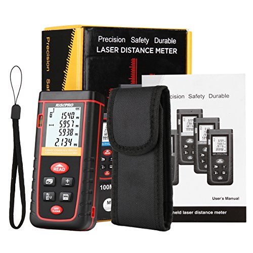 Laser Distance Meter, RISEPRO Digital Laser Rangefinder 80 Meters 262 feet Mini Handheld Area Volume Measure Diastimeter