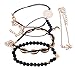 Natural Link Chain Bracelet Set Heart Handmade Boho Resin Adjustable Rope Bracelet for Unisex,Pendant Bracelet Five-Piece