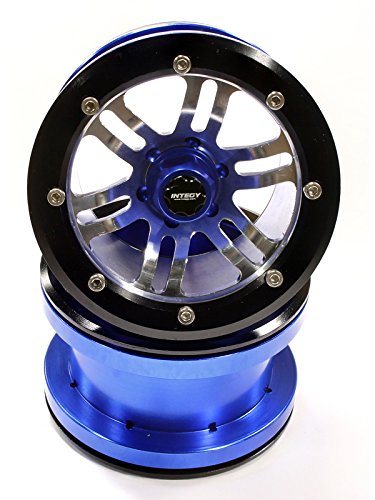 Integy RC Model Hop-ups C25507BLUE Billet Machined D6Type Spoke Off-Road 2.2 Size Wheel Set (2) for Rock Crawler