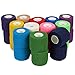 Juvale Self Adherent Bandage Wrap - 2 in x 5 yd, 24 Rolls, Multicolor - Elastic Cohesive Adhesive Bandage for Tattoo Grip & Sport Tape, Vet Wrap & Wrist Support