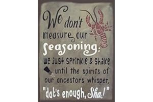 ZMKDLL We Don't Measure Our Seasoning Crawfish Rustic Metal Sign Home Decor 12"x8"