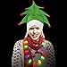 Windy City Novelties Ugly Sweater Christmas Party Kit - Green Christmas Tree Holiday Hat + LED Christmas Bulb Necklace Combo