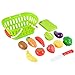Sakiyr Play Food, 13Pcs Cutting Fruits and Veggies Toy with Basket, Cutting Food Playset for Toddlers