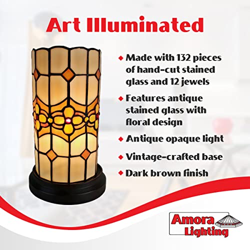 Amora Floral Decorative Desk Lamps Tiffany Accent Lamp with Mosaic