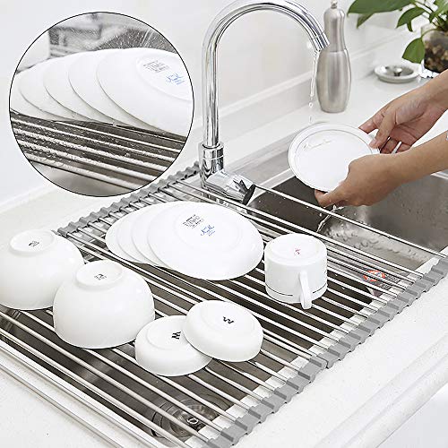TOQI Roll Up Dish Drying Rack Over The Sink Multipurpose Kitchen