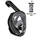 Gintenco 180° Full Face Snorkel Mask. Anti-Fog and Anti-Leak Free Breathing Scuba Diving Equipment with Adjustable Head Straps – Swimming Gear (Black, L/XL)