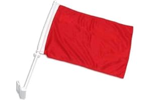 FLAGS CONNECTIONS Online Stores Solid Car Flag, Red