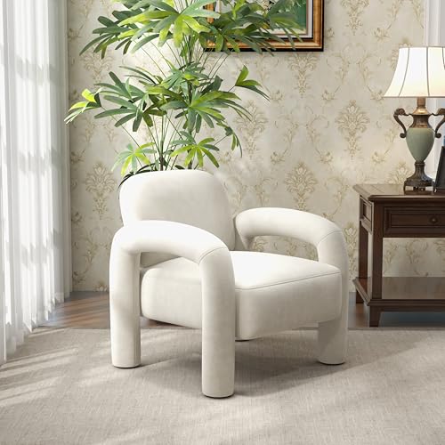 SEYNAR Sillón moderno acento, cómodo sillón tapizado en terciopelo, cómodo sillón Vanity como sofá…