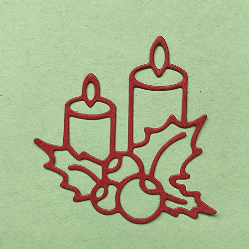 Christmas Burning Candle Metal Cutting Dies Stencils DIY Embossing