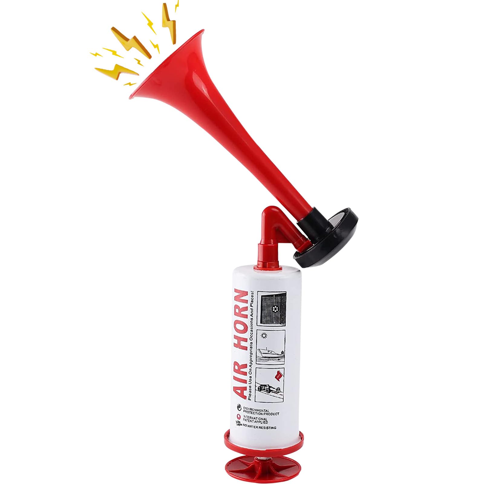 Handheld Air Horn, Noise Makers for Sporting Events, Aluminum Super Loud Football Noise Maker Air Pump Sports And Marine Signal Safety Alarm Horns for Boating, Hiking, Sports Events, Birthday Parties