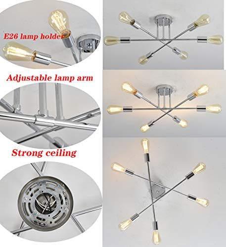 Modern ceiling light fixture with multiple gentle bulbs, suitable for bedroom use.