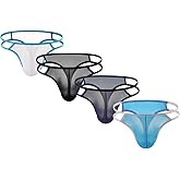 Summer Code Men's Thong G-String Mens Comfort Mesh Strechy Pouch Underwear Pack