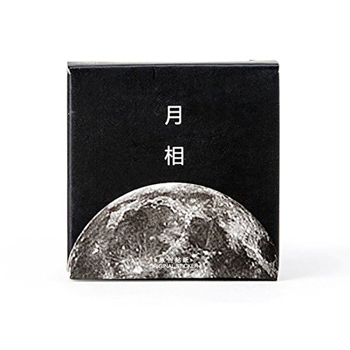 Qietingfengyin 5 Sets(225pcs) Phase of The Moon Space Planet Scrapbooking Planner Diary Sticker Stationery School Office Supplies Gift Packing Label - Thumbnail 2