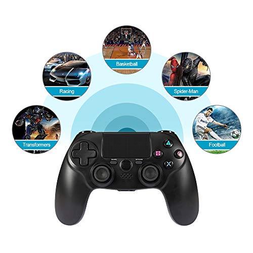 Maliralt PS4 Wireless Controller, LP18 DualShock 4 Bluetooth Wireless Controller for Playstation 4, Rechargeable PS4 Gamepad with Touch Pad, Light Bar and 3.5m Audio Jack - Black (Third Party Made) - Thumbnail 3