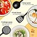 Silicone Cooking Kitchen Utensils Set, IEKA 6pcs Nylon Cooking Tool BPA Free Non Toxic Silicone Turner Tongs Spatula Spoon Kitchen Gadgets Utensil Set for Nonstick Cookware (Black)