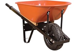 A.M. Leonard 6-Cubic-Foot Steel Tray Wheelbarrows (Steel Handles, Pneumatic Tire)