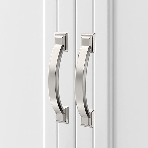 Asidrama 10 Pack 3 Inch(76mm) Brushed Satin Nickel Kitchen Cabinet Handles, Cabinet Pulls Kitchen Cabinet Hardware for Cupboard Drawer Pulls