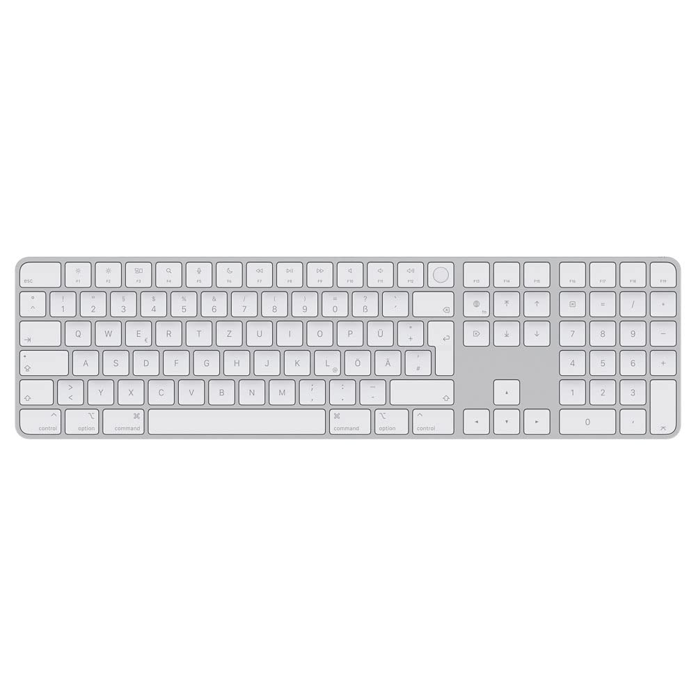 MiNGFi TPU Keyboard Cover for Magic Keyboard with Touch ID and Numeric Keypad Model A2520 (2021+) EU/ISO Keyboard layout - Transparent
