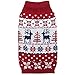Blueberry Pet Ugly Christmas Reindeer Dog Sweater Turtleneck Holiday Family Matching Clothes for Dog, Tango Red & Navy Blue, Back Length 20