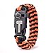 ViMall Must-Have Outdoor Survival Paracord Bracelet/Emergency Kit with Thermometer Fire Starter Scraper Whistle Kit-Parachute Cord-Escape Survival Gear Pack (Orange&Black 1PCS)