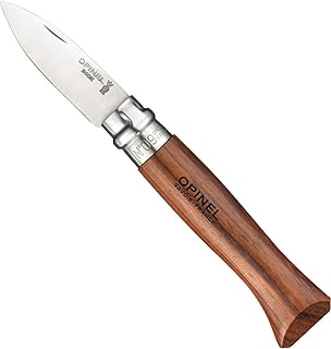 Opinel Austern Messer - Größe 9 - Stahl 12C27 Sandvik - rostfrei - Padouk Holzgriff - Virobloc Sicherung