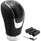 Osilly 5 Speed Shift Knob, Weighted Manual Gear Shifter Knobs, Leather Gear Shifting Handle, Automotive Manual Universal Transmission, Interior Automatic Replacement Parts (Black)