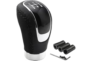 Osilly 5 Speed Shift Knob, Weighted Manual Gear Shifter Knobs, Leather Gear Shifting Handle, Automotive Manual Universal Transmission, Interior Automatic Replacement Parts (Black)