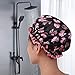 Large Waterproof Shower Cap, 4 Pack Reusable Double Layer Bath Cap for all Hair Lengths Women Kids Girls and Men, Upgraded Version (muticolor 1)